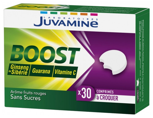 Juvamine Boost Ginseng Guarana Vitamin C 30 Tablets to Crunch Juvamine Boost Ginseng Guarana Vitamin C 30 Tablets to Crunch