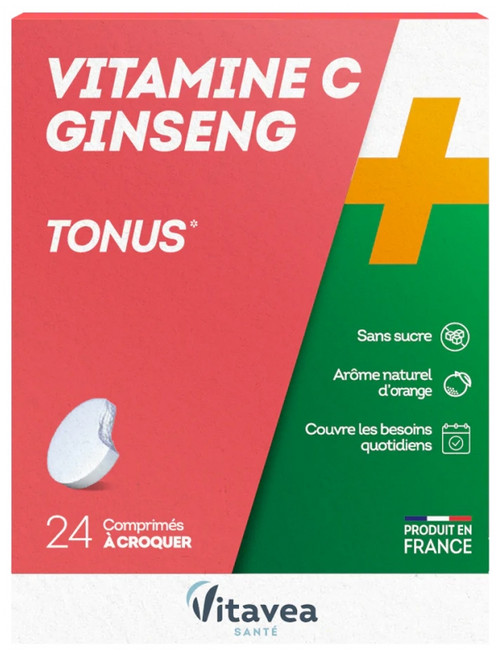 Vitavea Vitamin C Ginseng 24 Tablets to Crunch Vitavea Vitamin C Ginseng 24 Tablets to Crunch