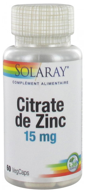 Solaray Zinc Citrate 60 Vegetable Capsules Solaray Zinc Citrate 60 Vegetable Capsules