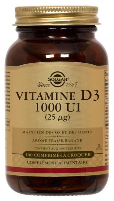Solgar Vitamin D3 1000 UI (25mcg) 100 Tablets Solgar Vitamin D3 1000 UI (25mcg) 100 Tablets