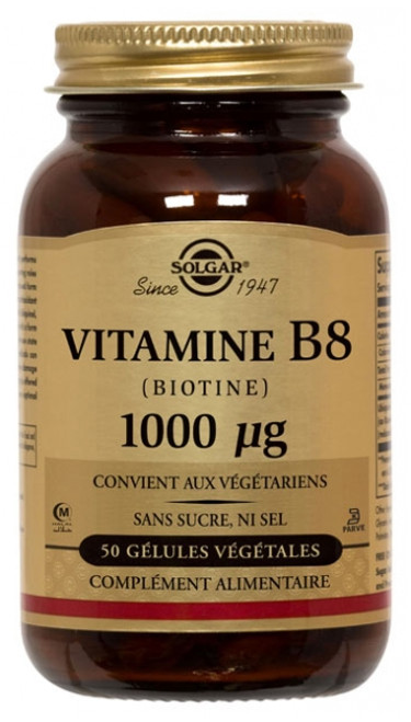 Solgar Vitamin B8 (Biotine) 1000µg 50 Vegetable Capsules Solgar Vitamin B8 (Biotine) 1000µg 50 Vegetable Capsules