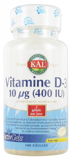 Kal Vitamin D-3 10 µg (400 IU) 100 Capsules