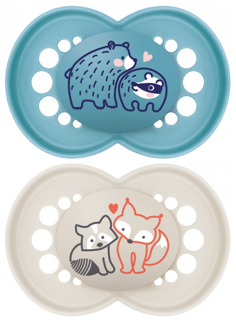 MAM 2 Soothers Original Nature 6 Months and + - Model: Bear and Fox MAM 2 Soothers Original Nature 6 Months and + - Model: Bear and Fox