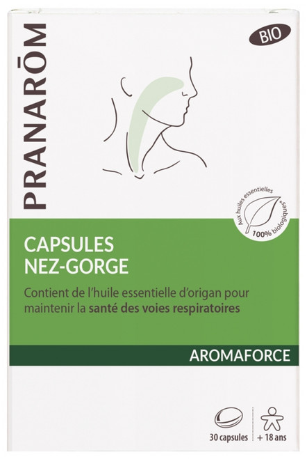 Pranarôm Aromaforce Organic Nose-Throat Capsules 30 Capsules Pranarôm Aromaforce Organic Nose-Throat Capsules 30 Capsules