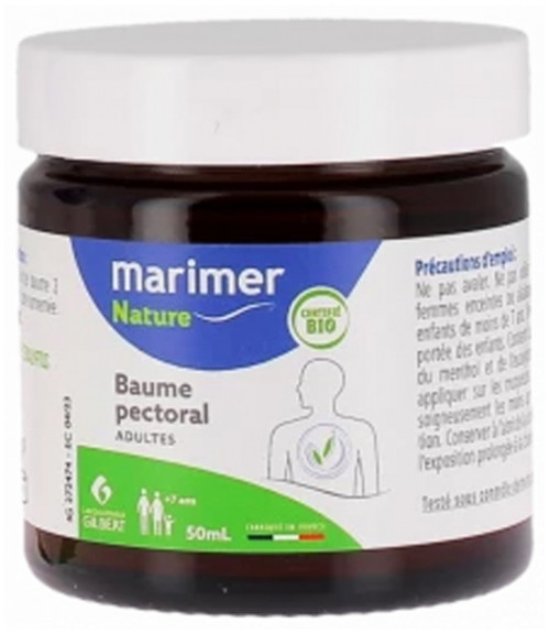 Marimer Nature Pectoral Balm Adults Organic 50ml Marimer Nature Pectoral Balm Adults Organic 50ml