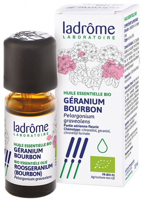 Ladrôme Organic Essential Oil Geranium Bourbon (Pelargonium graveolens) 10ml