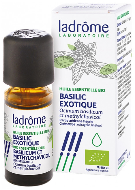 Ladrôme Organic Exotic Basil Essential Oil (Ocimum basilicum ct methylchavicol) 10ml