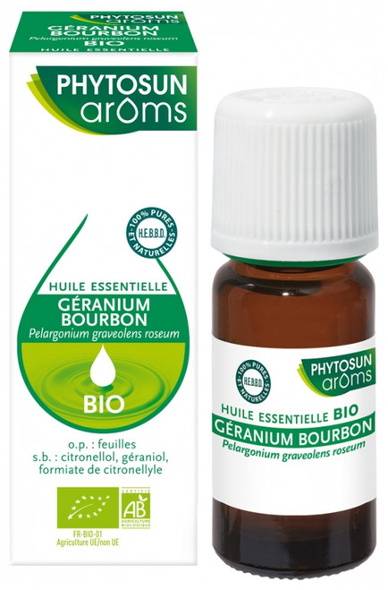 Phytosun Arôms Essential Oil Bourbon Géranium (Pelargonium graveolens roseum) Organic 10ml