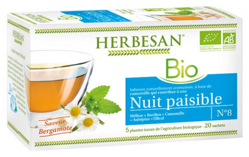 Herbesan Infusion Bio Peaceful Night 20 Sachets Herbesan Infusion Bio Peaceful Night 20 Sachets