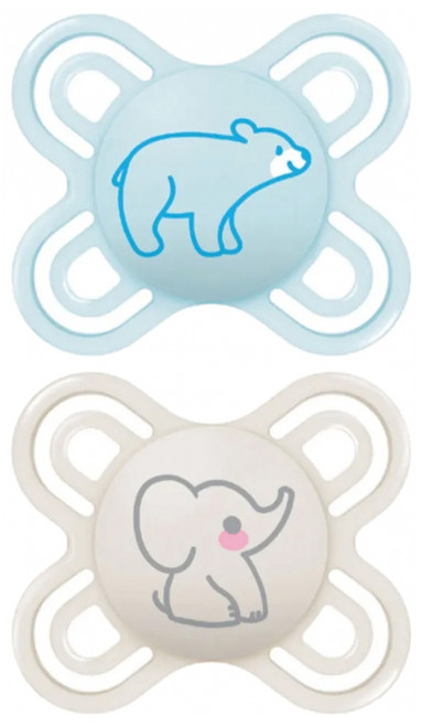 MAM 2 Soothers Perfect 0-2 Months - Model: Bear and Elephant MAM 2 Soothers Perfect 0-2 Months - Model: Bear and Elephant