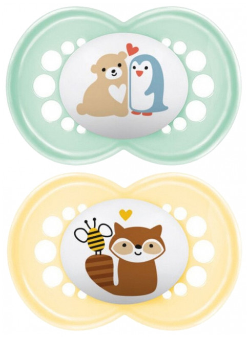 MAM 2 Soothers Original Classic 6 Months and up - Model: Bear/Penguin and Raccoon MAM 2 Soothers Original Classic 6 Months and up - Model: Bear/Penguin and Raccoon