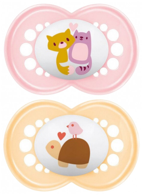MAM 2 Soothers Original Classic 6 Months and up - Model: Cats and Turtle MAM 2 Soothers Original Classic 6 Months and up - Model: Cats and Turtle