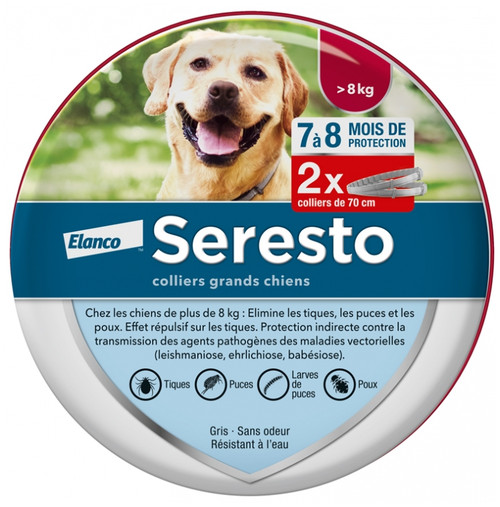 Seresto Pest Control Collar Large Dogs over 8kg 2 Collars Seresto Pest Control Collar Large Dogs over 8kg 2 Collars