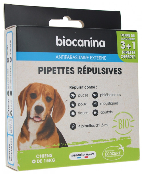 Biocanina Repellent Pipettes Dogs Under 15kg 4 Pipettes Biocanina Repellent Pipettes Dogs Under 15kg 4 Pipettes