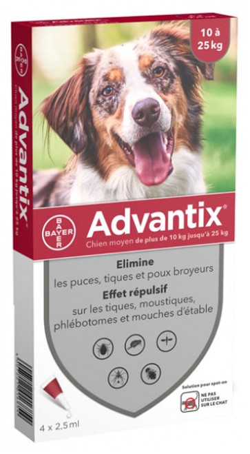 Advantix Medium Dogs 10-25 kg 4 Pipettes