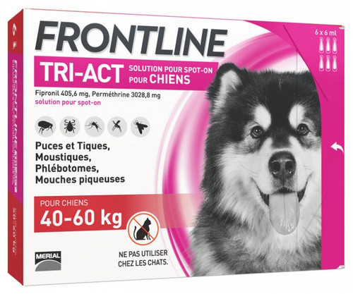 Frontline TRI-ACT Dogs 40-60kg 6 Pipettes Frontline TRI-ACT Dogs 40-60kg 6 Pipettes