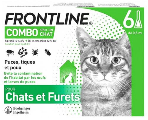 Frontline Combo Spot-On Cats and Ferrets 6 Pipettes Frontline Combo Spot-On Cats and Ferrets 6 Pipettes