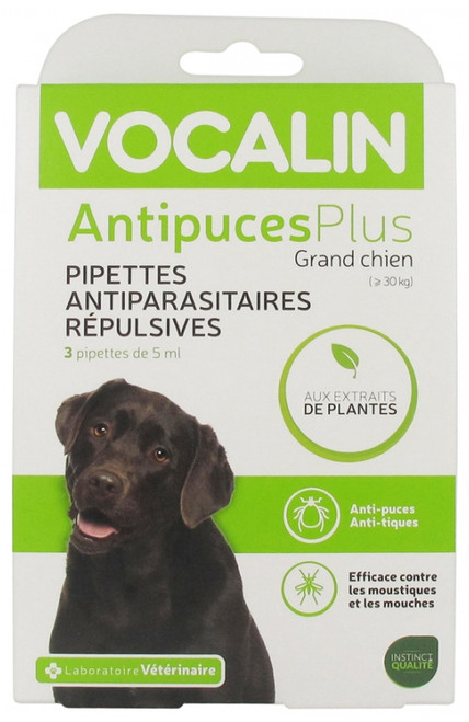 Vocalin FleaPlus Large Dog Repellent Pipettes 3 Pipettes of 5 ml