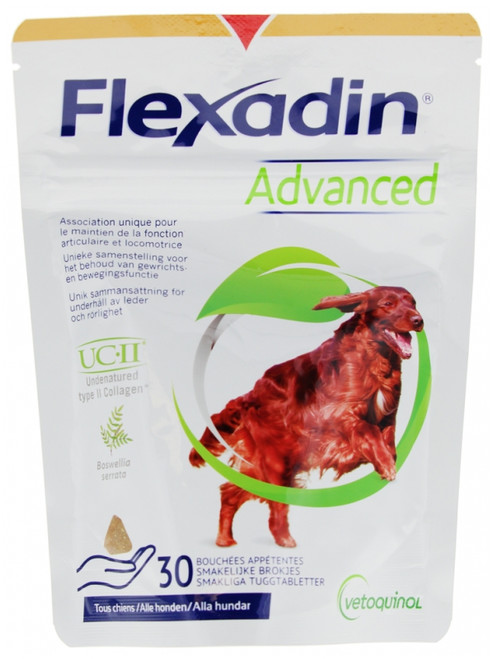 Vetoquinol Flexadin Advanced All Dogs 30 Tasty Bites Vetoquinol Flexadin Advanced All Dogs 30 Tasty Bites