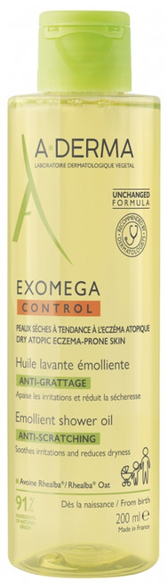 A-DERMA Exomega Control Emollient Cleansing Oil Anti-Scratching 200 ml A-DERMA Exomega Control Emollient Cleansing Oil Anti-Scratching 200 ml