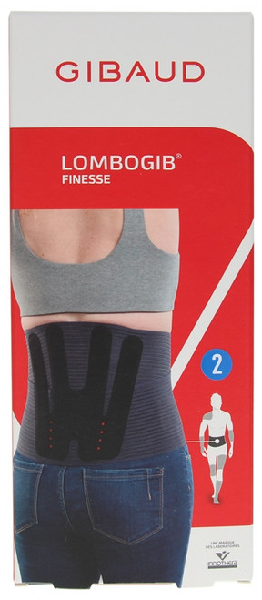 Gibaud Lombogib Underwear Lumbar Belt Black 21cm - Size: Size 2