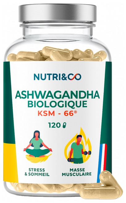 Nutri&CoNutri& Co Ashwagandha KSM-66 Organic 120 Capsules Nutri&CoNutri& Co Ashwagandha KSM-66 Organic 120 Capsules