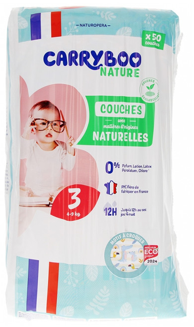 Carryboo Nature Motif Diapers 50 Diapers Size 3 (4-9Kg)