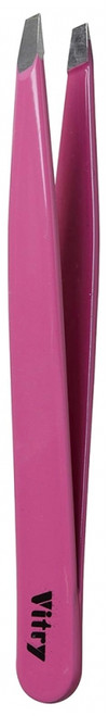 Vitry Professional Tweezers Slant Ends Coloured Stainless Steel 9cm - Colour: Pink Vitry Professional Tweezers Slant Ends Coloured Stainless Steel 9cm - Colour: Pink