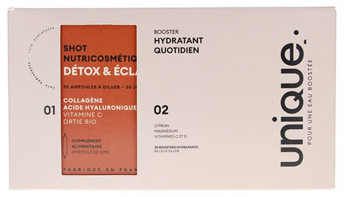 Unique Shots Détox & Éclat 30 Boosters + Boosters Hydratants 30 Ampoules Unique Shots Détox & Éclat 30 Boosters + Boosters Hydratants 30 Ampoules