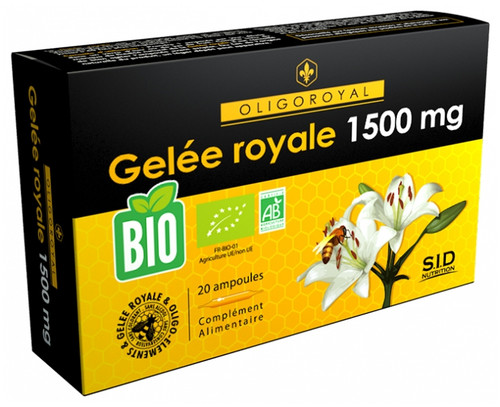 S.I.D Nutrition Oligoroyal Royal Jelly 1500 mg Organic 20 Vials S.I.D Nutrition Oligoroyal Royal Jelly 1500 mg Organic 20 Vials