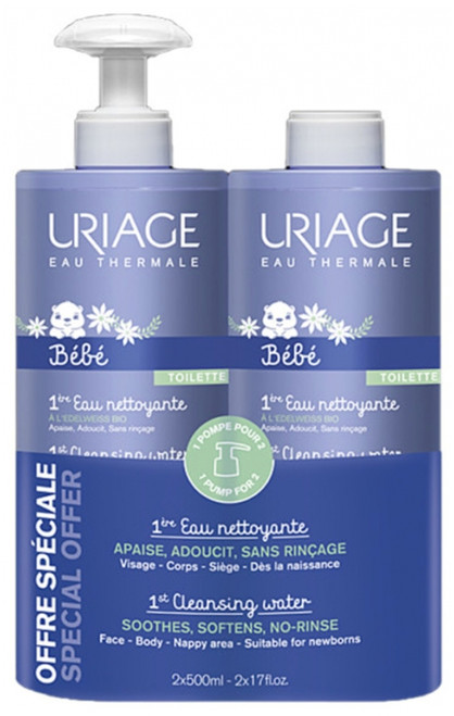 Uriage Baby 1ère Eau Nettoyante Set of 2 x 500 ml Uriage Baby 1ère Eau Nettoyante Set of 2 x 500 ml