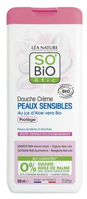 Léa Nature SO BIO étic Douche Crème Peaux Sensibles Aloe Vera Bio 650 ml