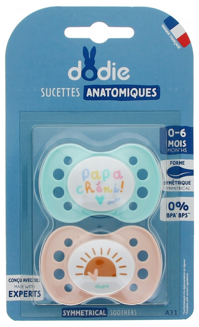Dodie 2 Anatomic Silicone Dummy 0-6 Months A31 - Model: Papa + Soleil Dodie 2 Anatomic Silicone Dummy 0-6 Months A31 - Model: Papa + Soleil