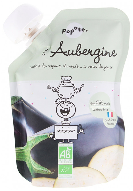 Popote Gourd Pureed Aubergine From 4/6 Months Organic 120 g