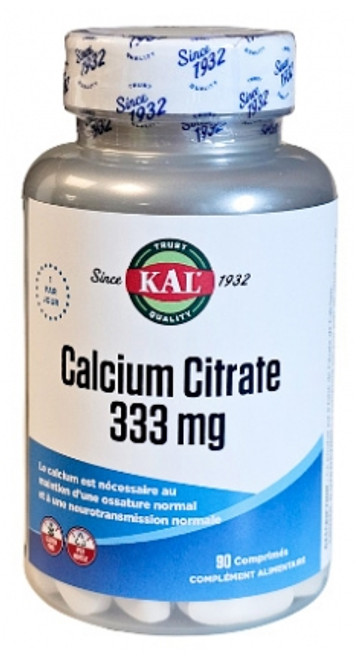 Kal Calcium Citrate 333 mg 90 Tablets