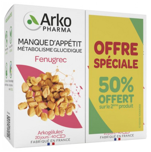 Arkopharma Arkocaps Fenugreek Lot of 2 x 40 Capsules Special Offer
