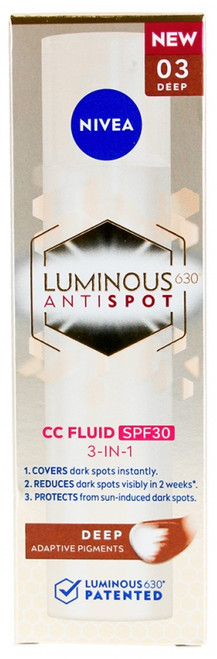 Nivea Cellular Luminous630 Anti-Spot CC Fluid 3in1 SPF30 40 ml - Colour: Dark