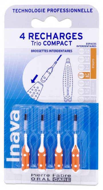 Inava Brushes 4 Refills for Trio Compact