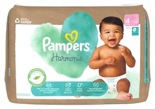 Pampers Harmonie 36 Nappies Size 4 Recycled Packaging (9-14 kg)