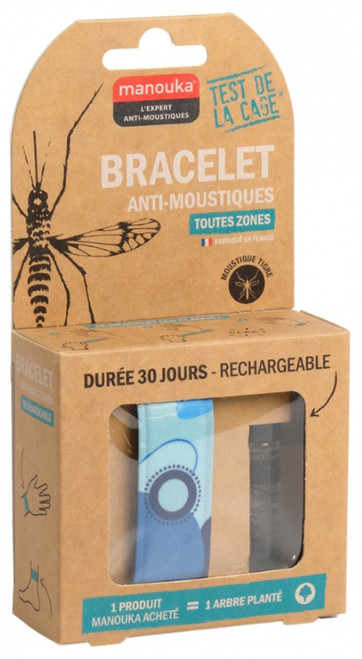 Manouka Kameleo Anti-Mosquitoes Wristband + Refill 6ml - Colour: Geometric