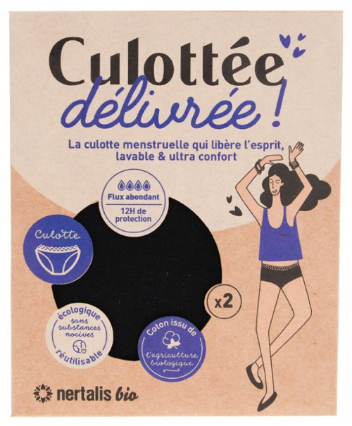 Nertalis Bio Menstrual Panties Flow Plus Size M (2 panties) - Size: S - 36/38