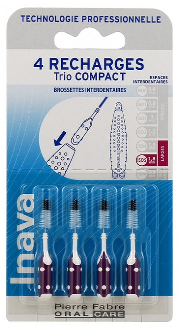 Inava Brushes 4 Refills for Trio Compact - Size: ISO 1.8 mm