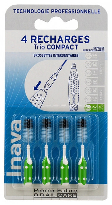 Inava Brushes 4 Refills for Trio Compact - Size: ISO 2.2 mm