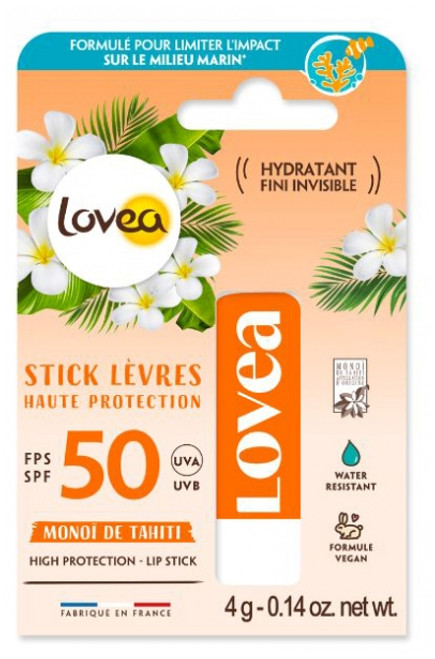 Lovea Stick Lèvres Haute Protection Monoï de Tahiti SPF50 4 g