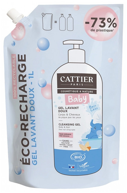 Cattier Baby Gel Lavant Doux Bio Éco-Recharge 1 L