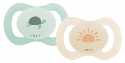 Dodie 2 Soothers Anatomiques Silicone Spécial Naissance 0-2 Mois - Model: Turtle/Sun Dodie 2 Soothers Anatomiques Silicone Spécial Naissance 0-2 Mois - Model: Turtle/Sun