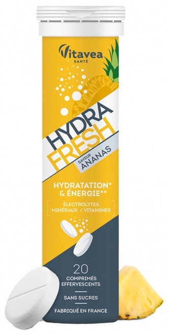 Vitavea Hydrafresh Hydration & Energy 20 Effervescent Tablets - Taste: Pineapple Vitavea Hydrafresh Hydration & Energy 20 Effervescent Tablets - Taste: Pineapple