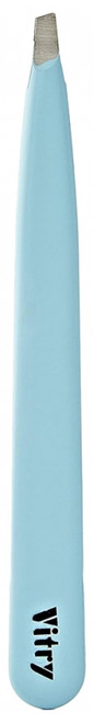 Vitry Professional Tweezers Slant Ends Coloured Stainless Steel 9cm - Colour: Light Blue