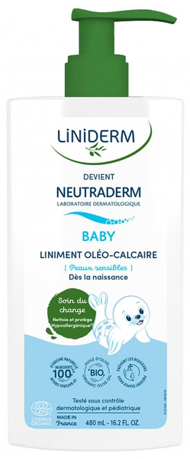 Neutraderm Baby Liniment Oleo-Calcaire Flacon-Pompe Bio 480 ml