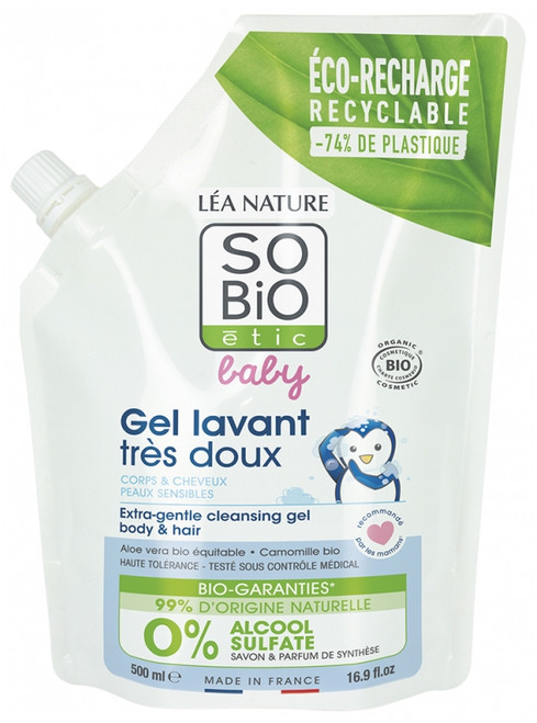 Léa Nature SO BIO étic Baby Very Gentle Cleansing Gel Eco-Refill Organic 500 ml